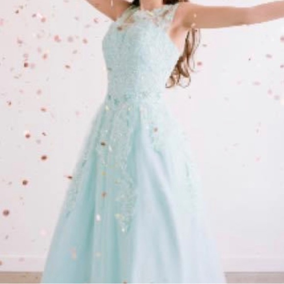 Quinceanera Ball Gown Evening Prom Dress Lace Appliques - Picture 4 of 9